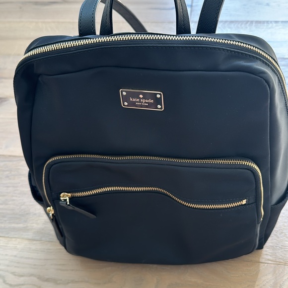Kate Spade Black Modern Backpack with Gold Accents - Picture 5 of 6